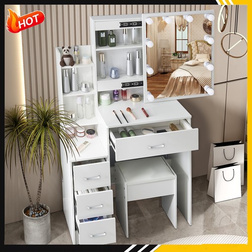 White dressing table set - white,