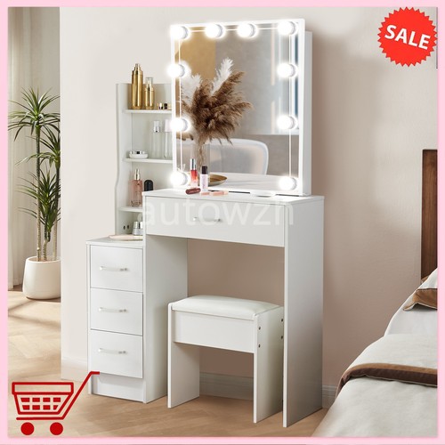 Vanity desk with - mirror, led