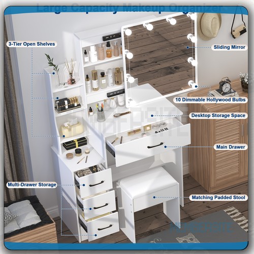 Vanity table stool - table, with