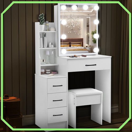White dresser table set - white,