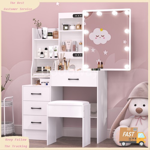 Vanity makeup table set - table, with