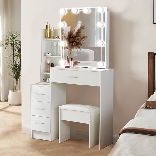 All white dressing table - white,
