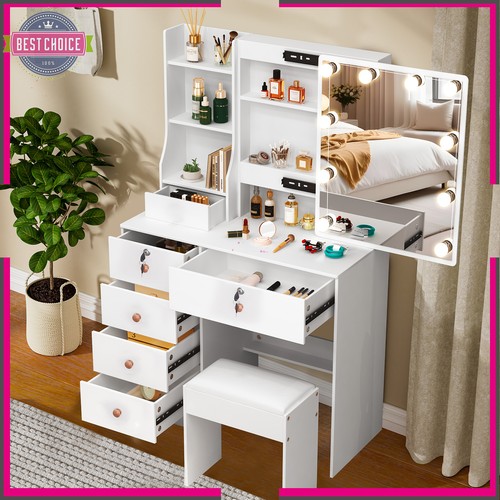 White dressing table vanity - white,
