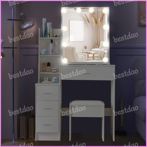 White vanity desk led - white,