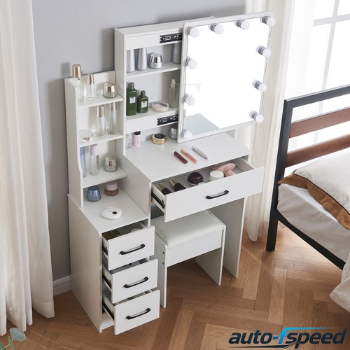 White makeup vanity - white, table
