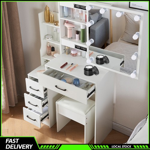 White makeup vanity dressing - vanity,
