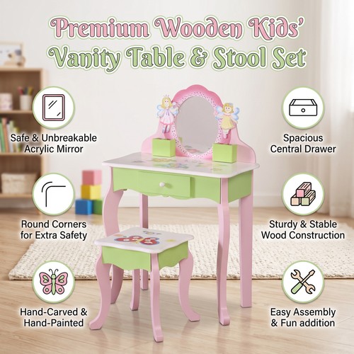 Kids vanity set 62in - 23.62in, wooden