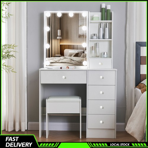 White dressing table - white, w/