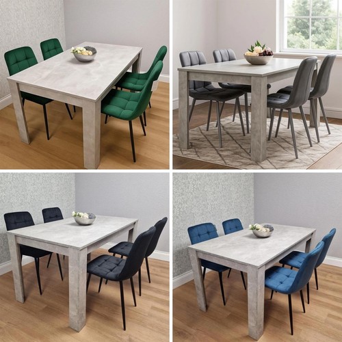 Stone grey dining table - dining, 4
